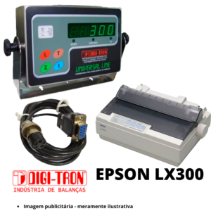 Cabo de Comunicação Serial RS232 p/ Balança Digitron DG-N Para EPSON LX300