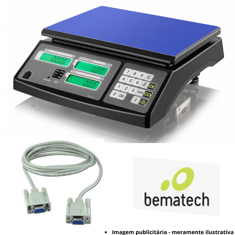 Cabo de Comunicação Serial RS232 p/ Balança Bematech SA110