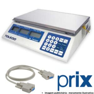 Cabo de Comunicação Serial RS232 p/ Balança Toledo Prix 3 (Antiga)