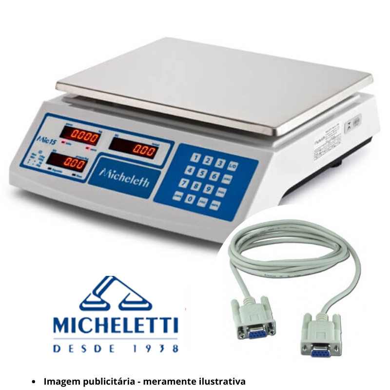 Cabo de Comunicação Serial RS232 p/ Balança Micheletti MIC-15
